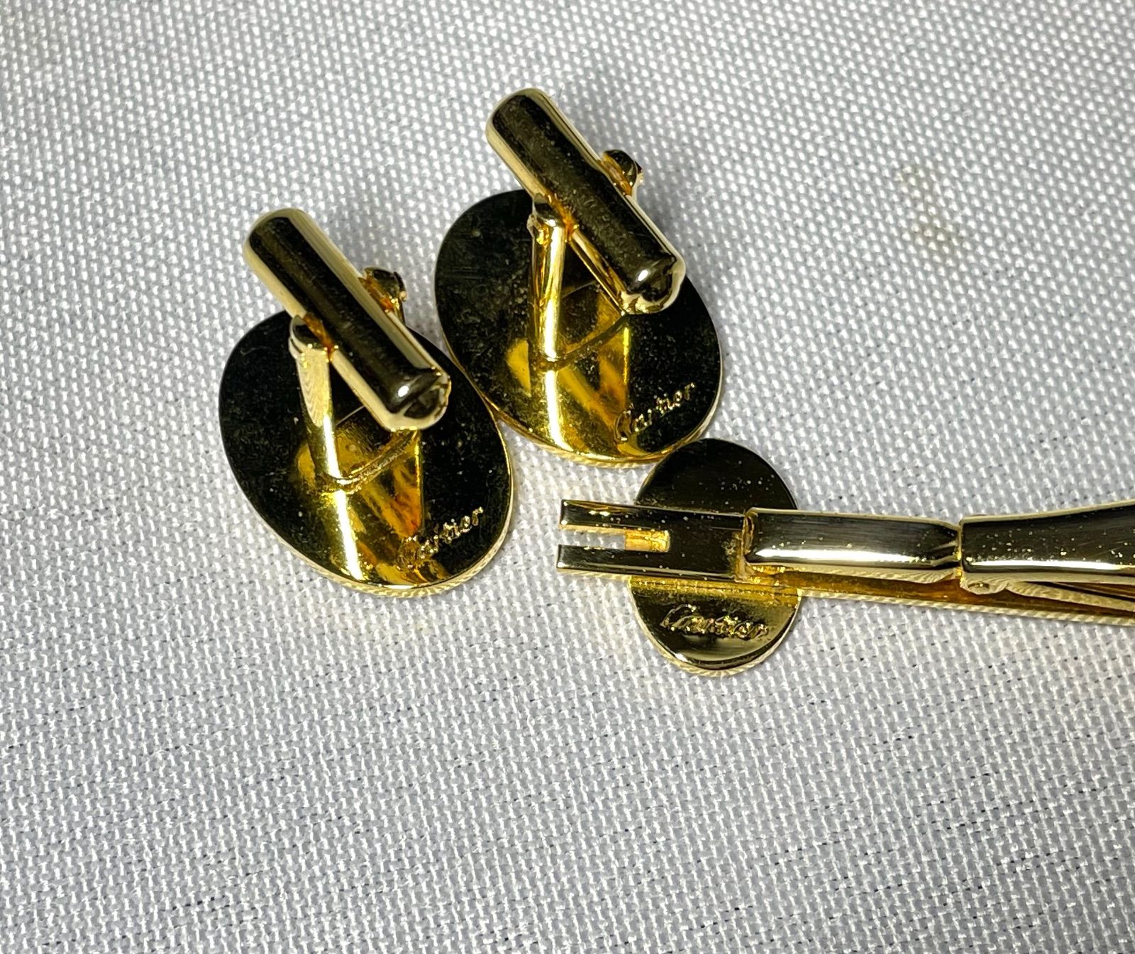 美品 Cartier カルティエ ダブルC ロゴ ヴィンテージ ネクタイピン