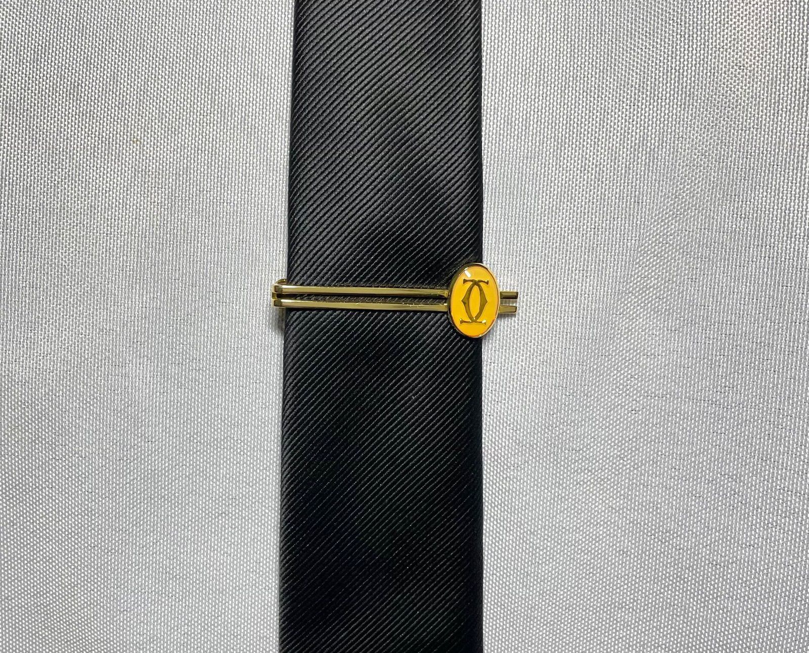 美品 Cartier カルティエ ダブルC ロゴ ヴィンテージ ネクタイピン