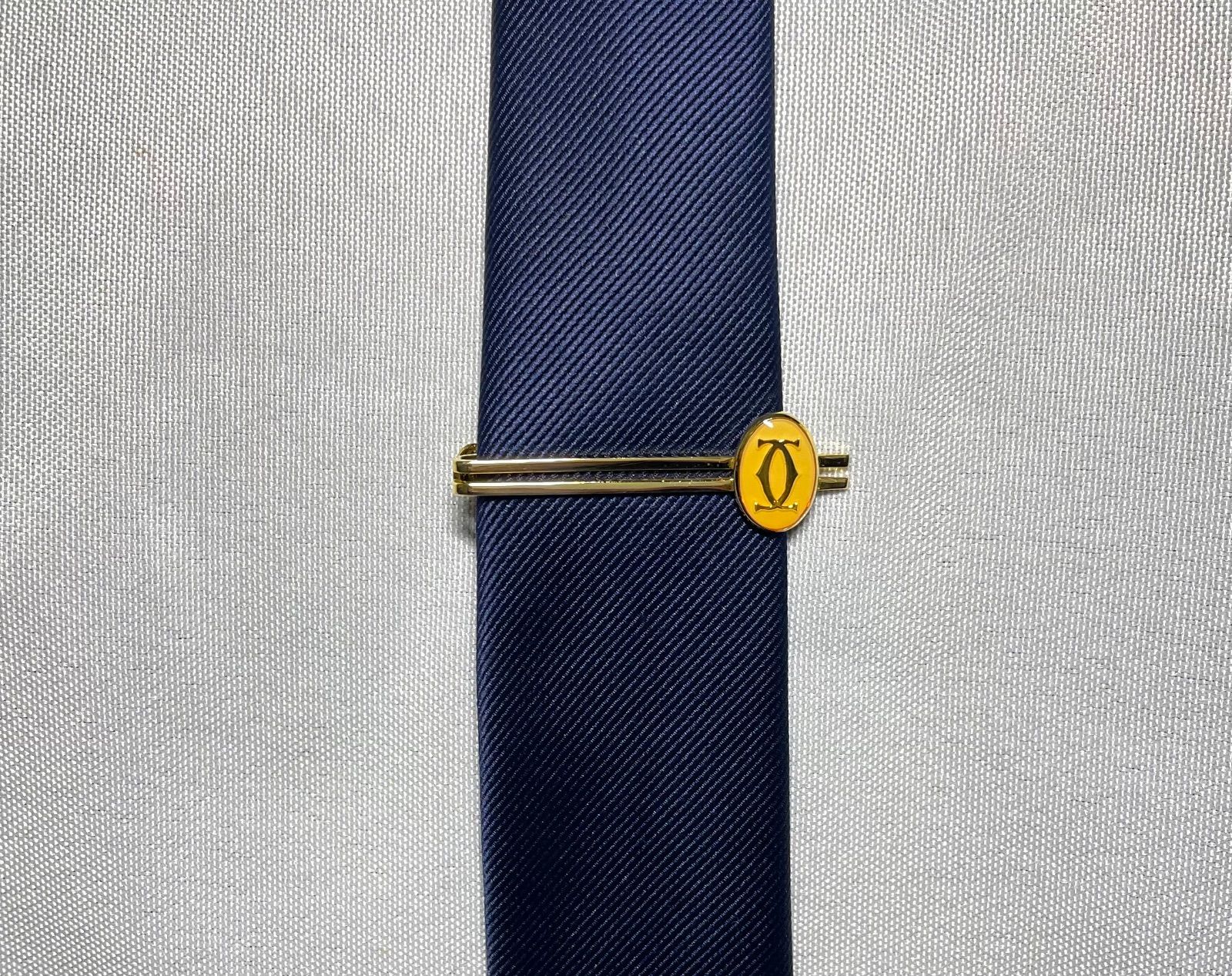 美品 Cartier カルティエ ダブルC ロゴ ヴィンテージ ネクタイピン