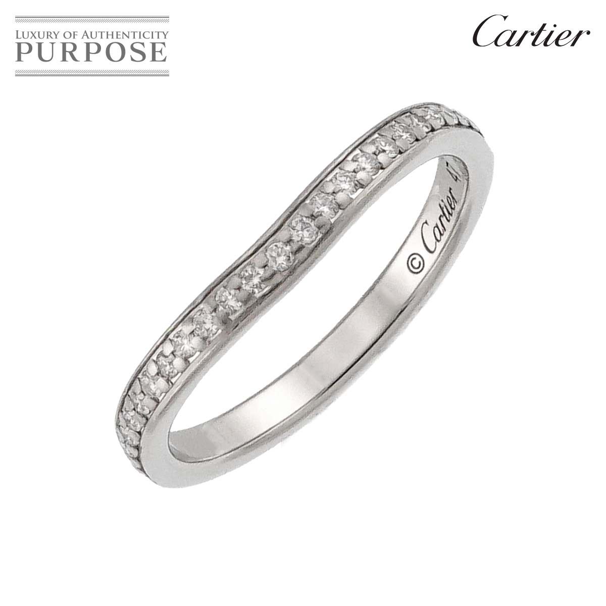 カルティエ Cartier バレリーナ #47 リング 幅2.1mm ダイヤ Pt