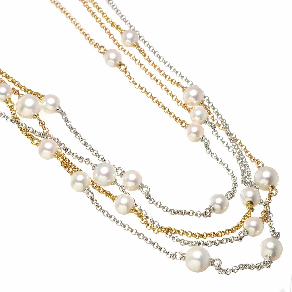 ミキモト MIKIMOTO アコヤ真珠 6.2-4.9mm ロング ネックレス 88cm K18