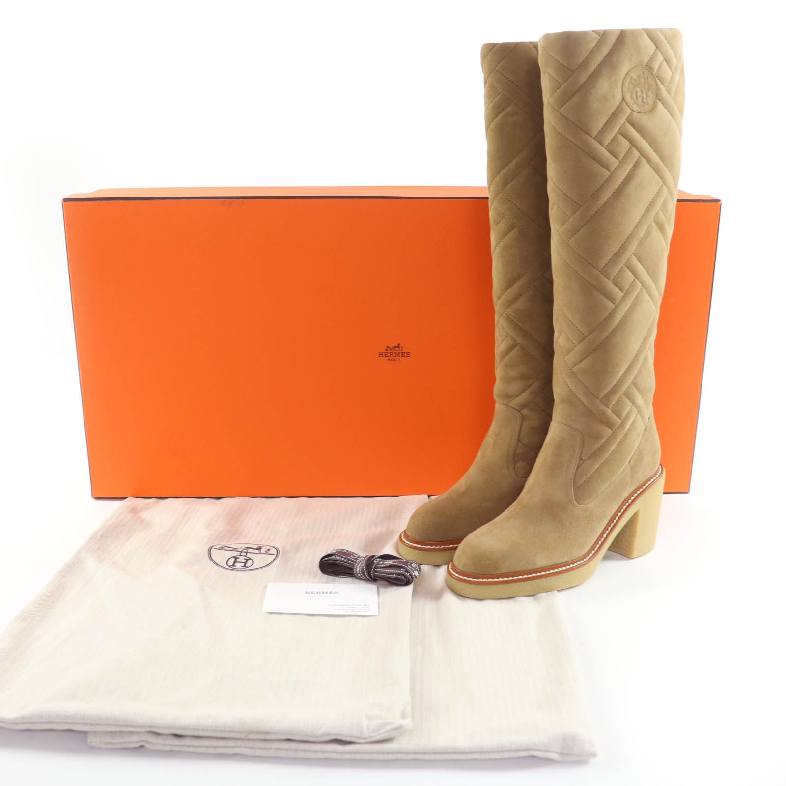 HERMES / ロングブーツ/35.5/CML/スウェード/2220472/箱有 ☆sub5様専用ページ☆未使用品☆HERMES エルメス 2022年製 222047Z