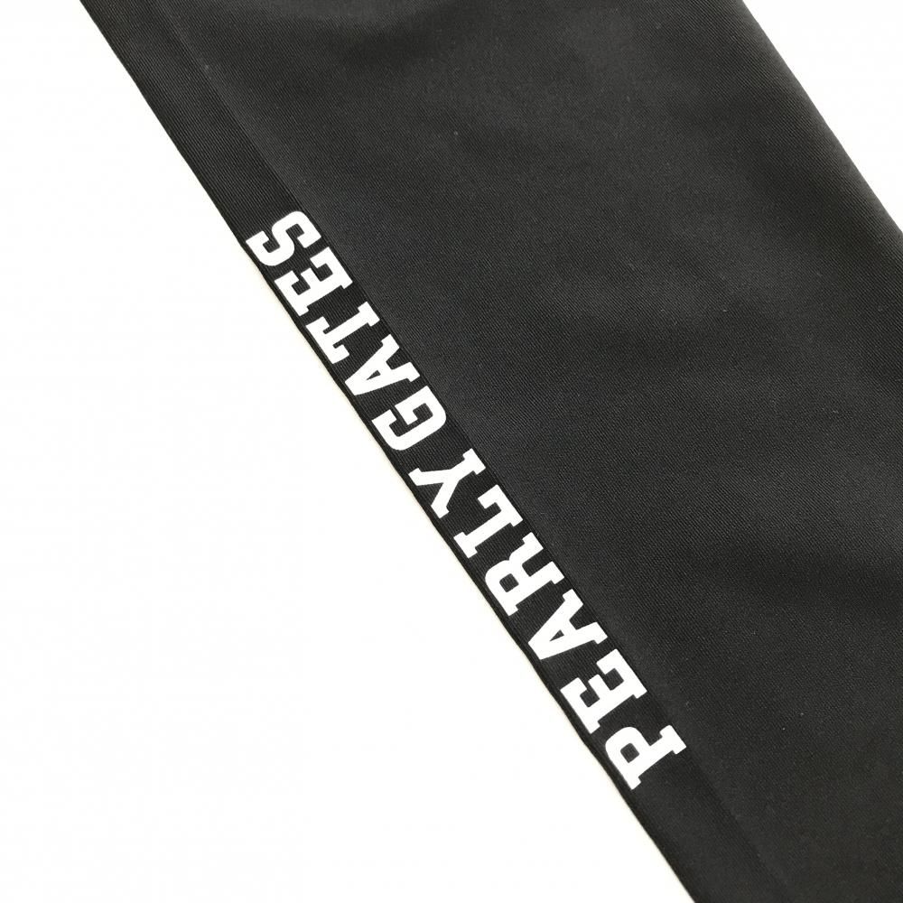 超美品】パーリーゲイツ レギンスパンツ 黒×白 裾ロゴ スパッツ