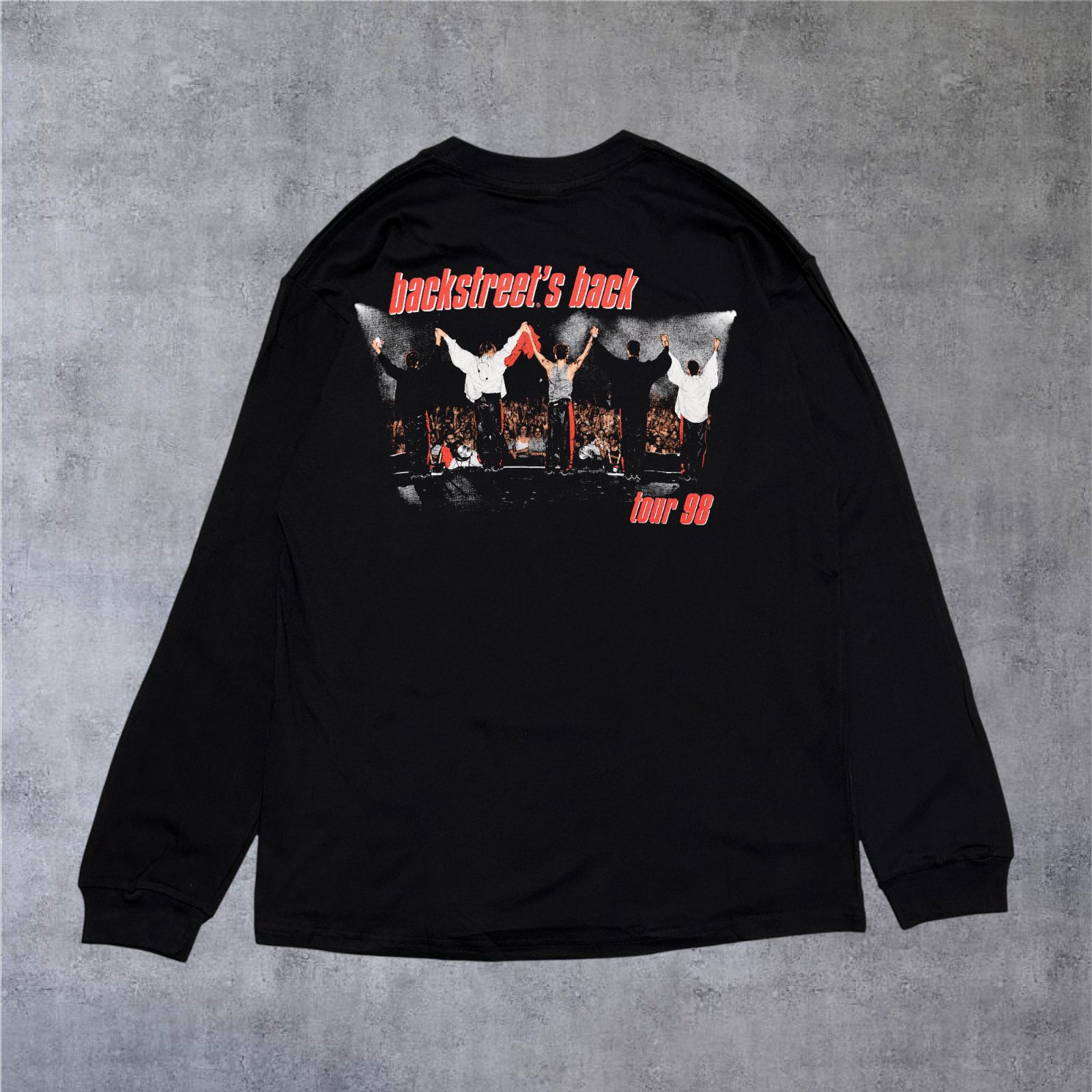 古着 90s バックストリートボーイズ 長袖 シャツ バンド ブラック 黒 ① Backstreet Boys バックストリート・ボーイズ 長袖Tシャツ ブラック