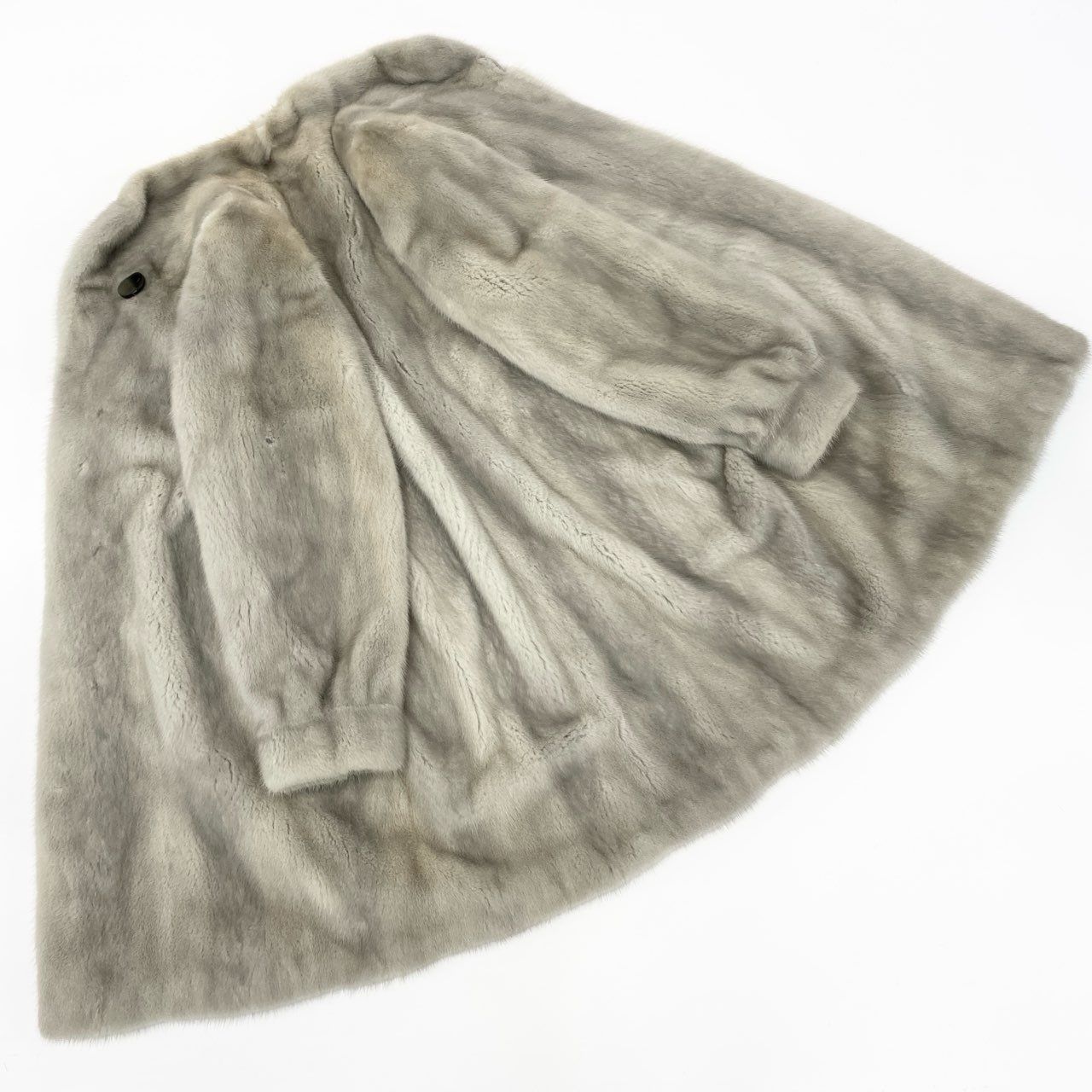 着丈89✨️銀 サガミンク 裏地総柄 ロング ファージャケット 本毛皮 銀タグ 26L5 SAGA MINK サガミンク 銀サガ サファイアミンク ロングコート