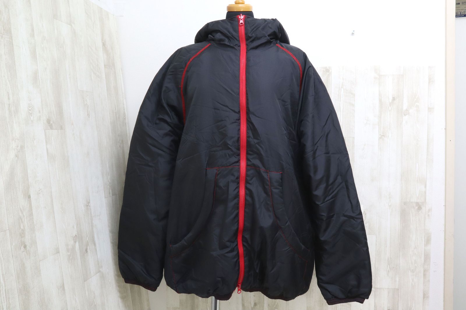 OLD VINTAGE Motive モーティブ 03 AW リバーシブル フーディージャケット XL ブラック パープル