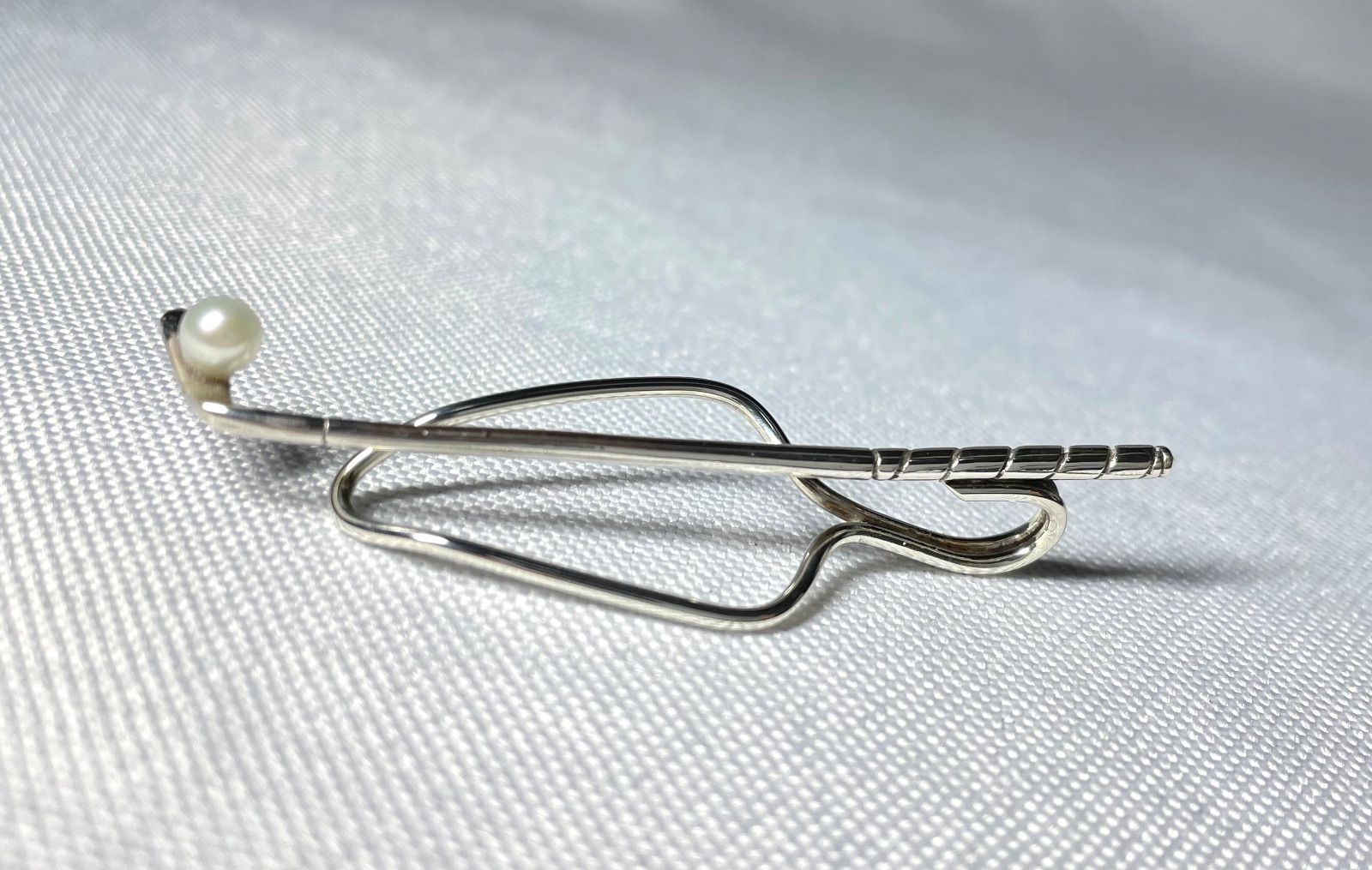 美品 Tiffany ティファニー パール装飾ボール ゴルフクラブネクタイ