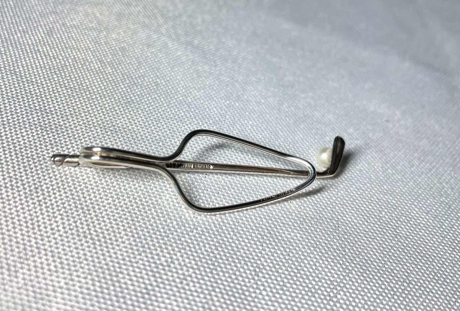 美品 Tiffany ティファニー パール装飾ボール ゴルフクラブネクタイ