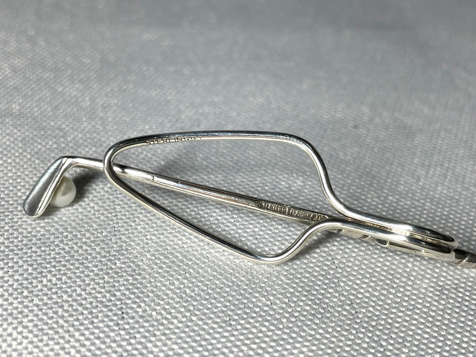 美品 Tiffany ティファニー パール装飾ボール ゴルフクラブネクタイ