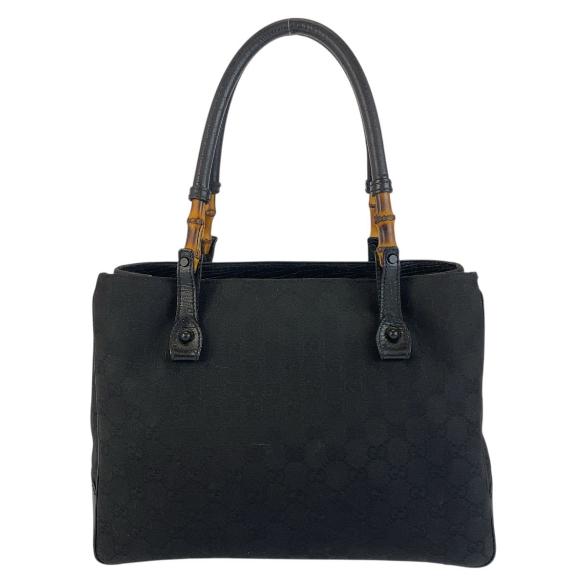 美品 GUCCI グッチ バンブー ブラック 黒 GGキャンバス/レザー 112526