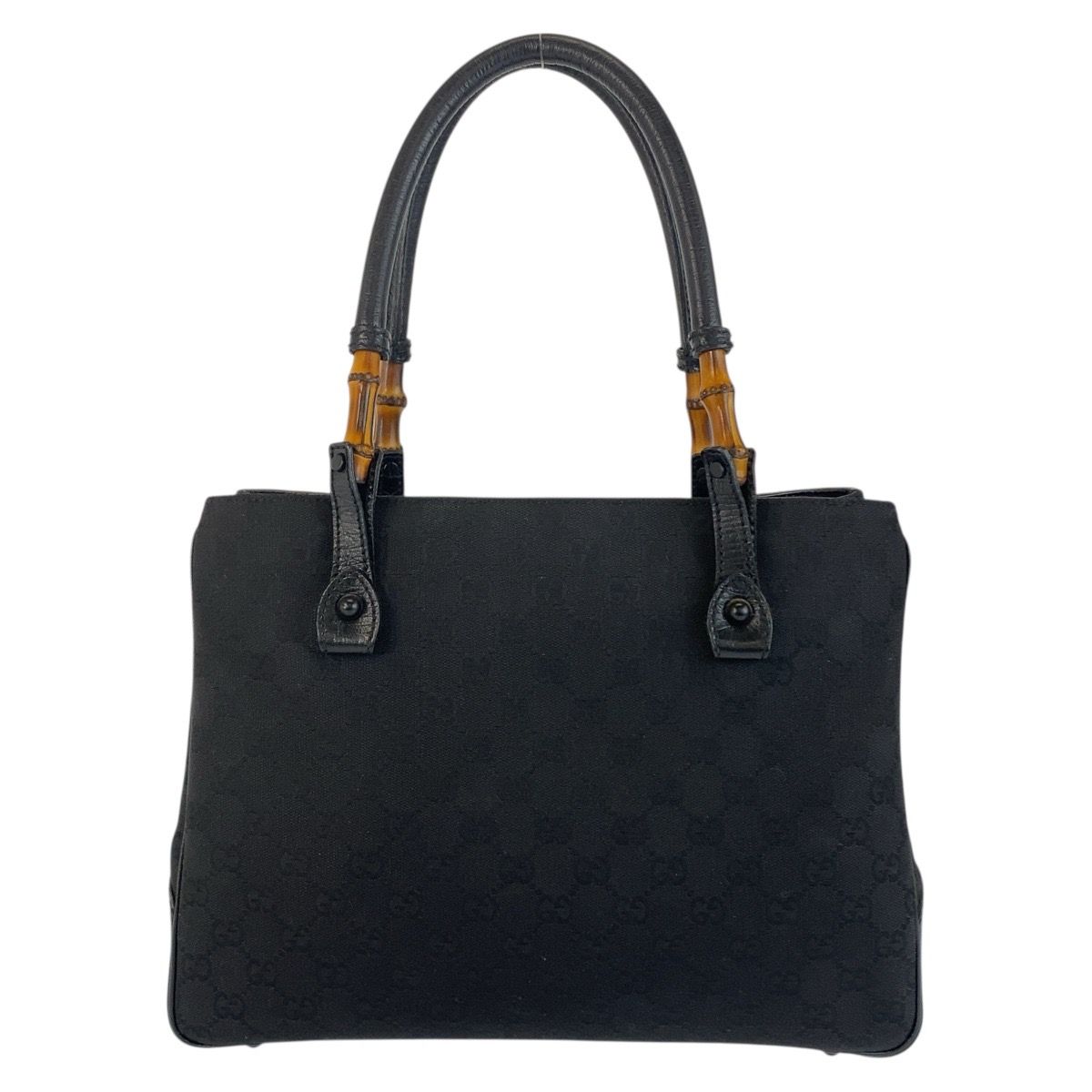 美品 GUCCI グッチ バンブー ブラック 黒 GGキャンバス/レザー 112526