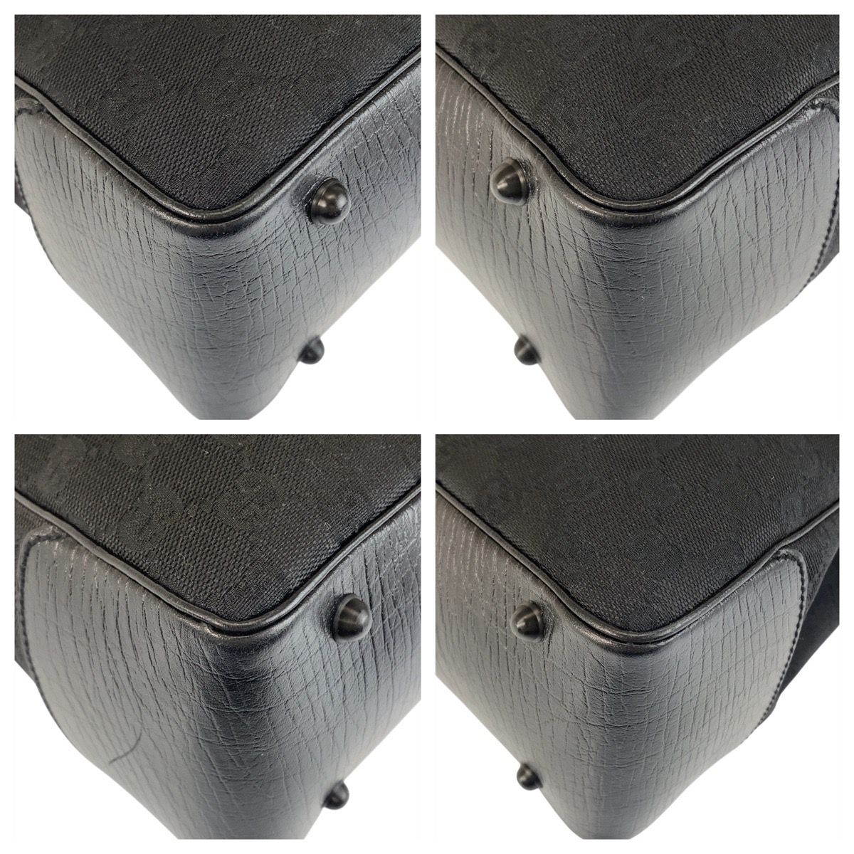 美品 GUCCI グッチ バンブー ブラック 黒 GGキャンバス/レザー 112526