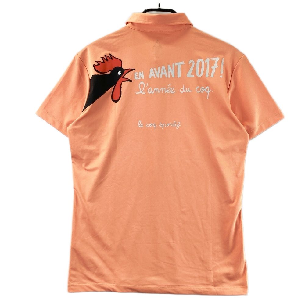 サイズ：M LE COQ GOLF ルコックゴルフ 半袖ポロシャツ オレンジ系