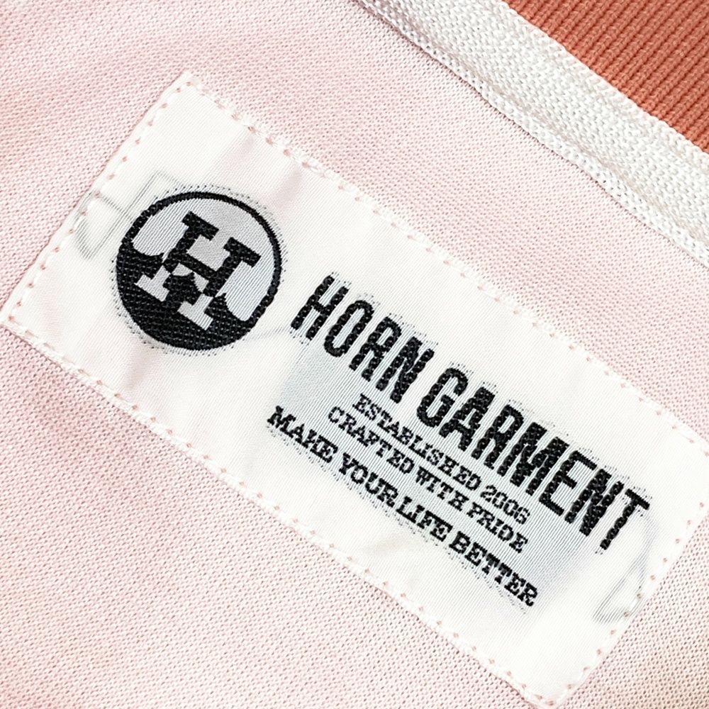 サイズ：M HORN GMT ホーン ガーメント 半袖ポロシャツ ピンク系