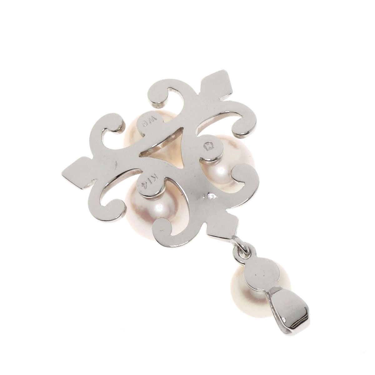 MIKIMOTO ミキモト パール 真珠 ペンダントトップ K14WG レディース