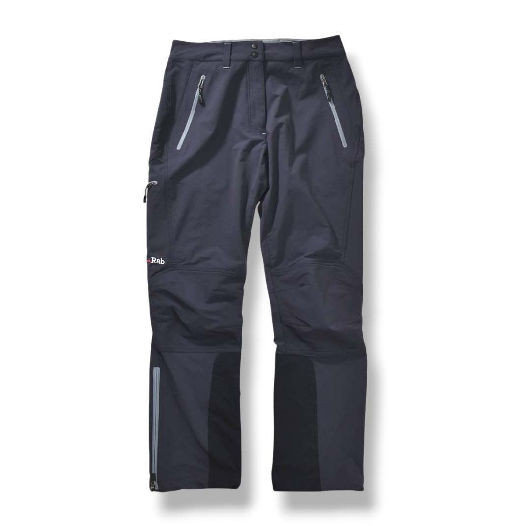 ラブ Rab ストレッチ ナイロン ソフトシェル ウィンタートレック パンツ ジップアップ 立体裁断 切替 デザイン 11 チャコールグレー アウトドア ウェア タウンユース レジャー アクティビティ レディース