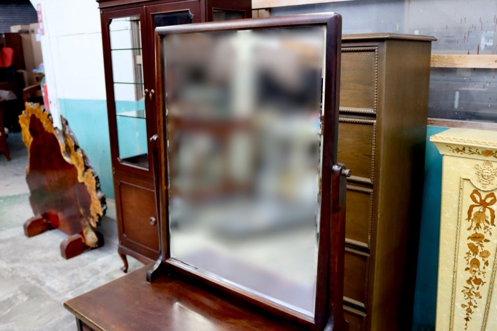 9月14日迄の出品　北海道民芸家具 ドレッサー 鏡台 アンティーク チェスト GMIH279○北海民芸家具 鏡台 化粧台 ドレッサー チェスト 整理箪笥 樺