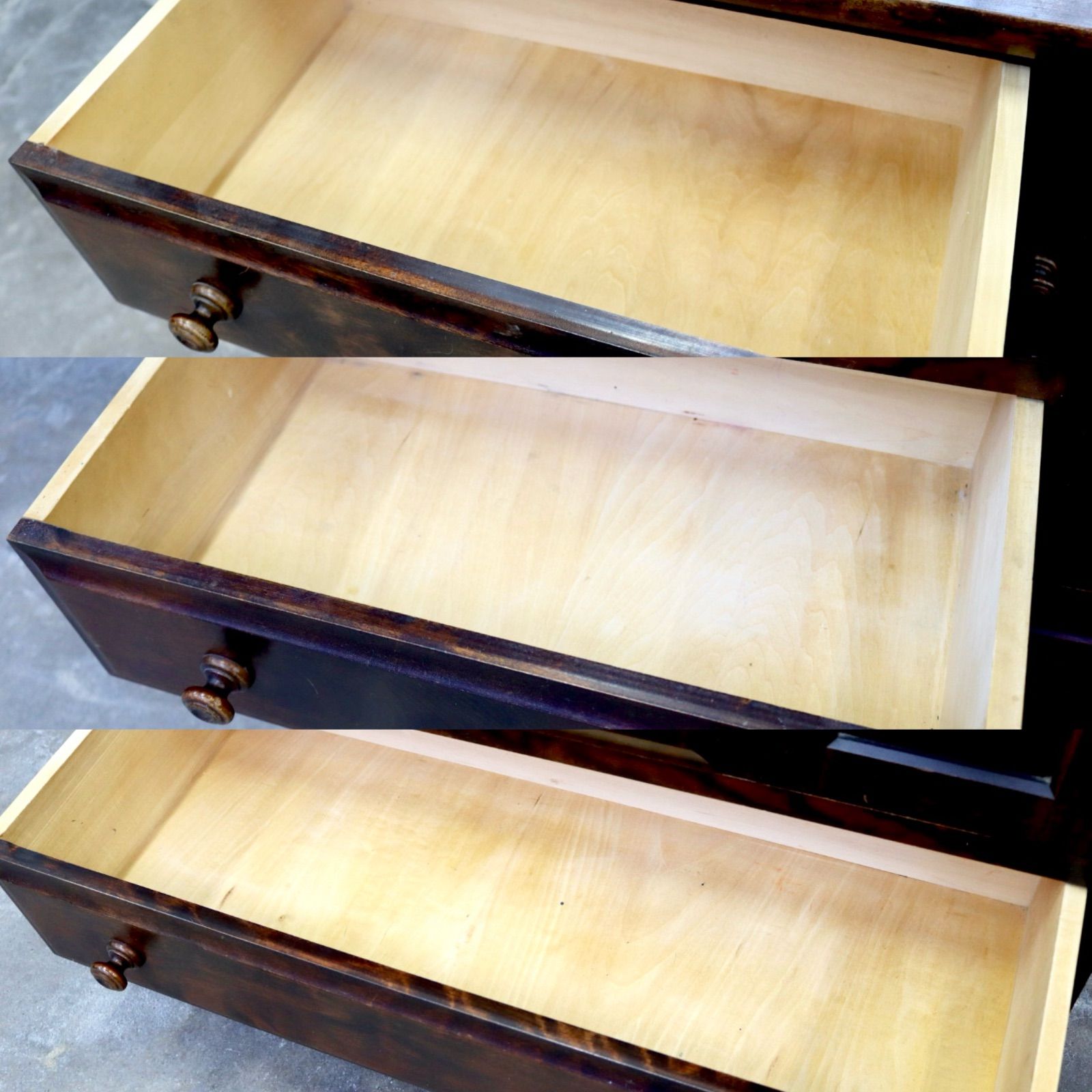 GMIH279○北海民芸家具 鏡台 化粧台 ドレッサー チェスト 整理箪笥 樺