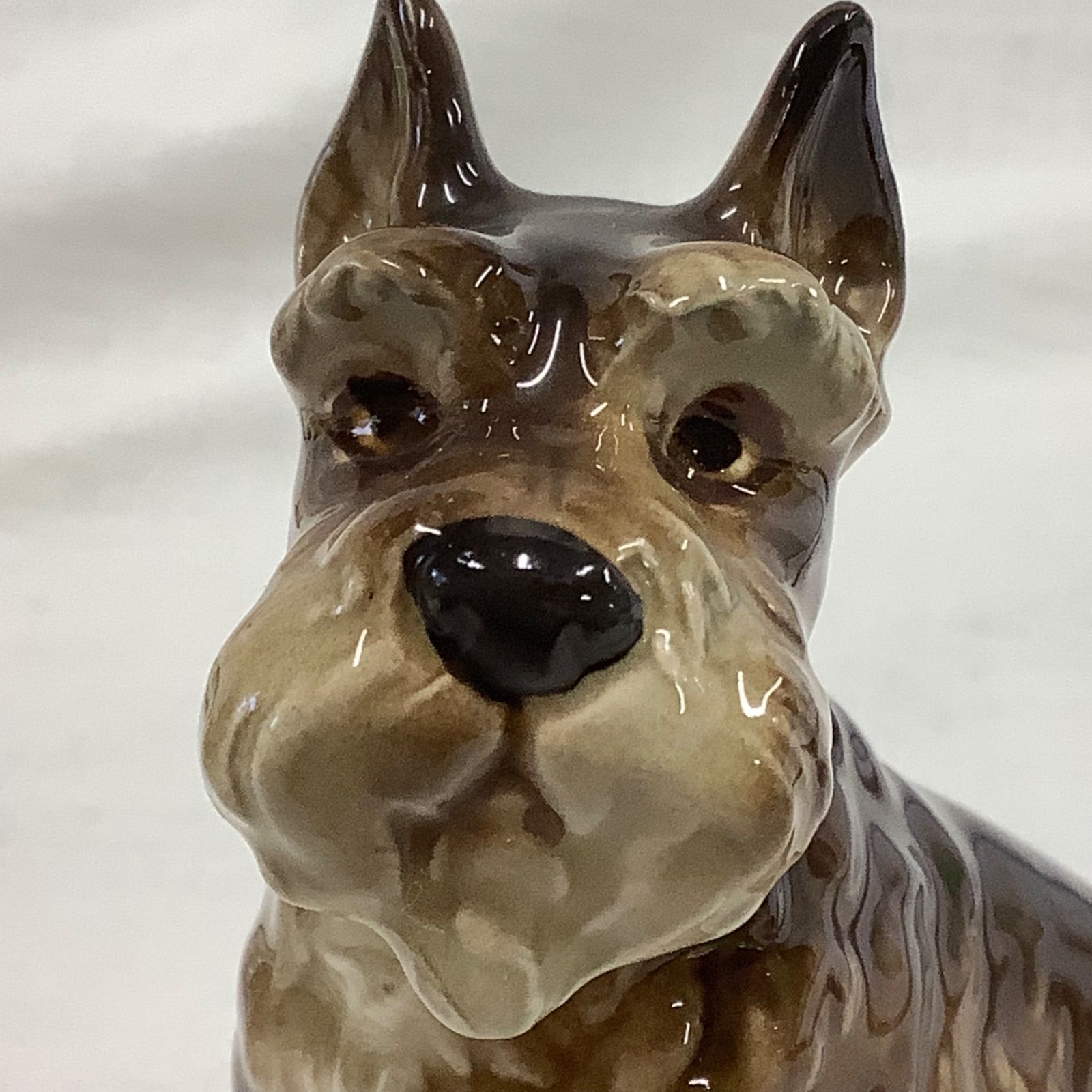 犬の置物 2個 陶器製 イングリッシュ・セッター シュナウザー Q855
