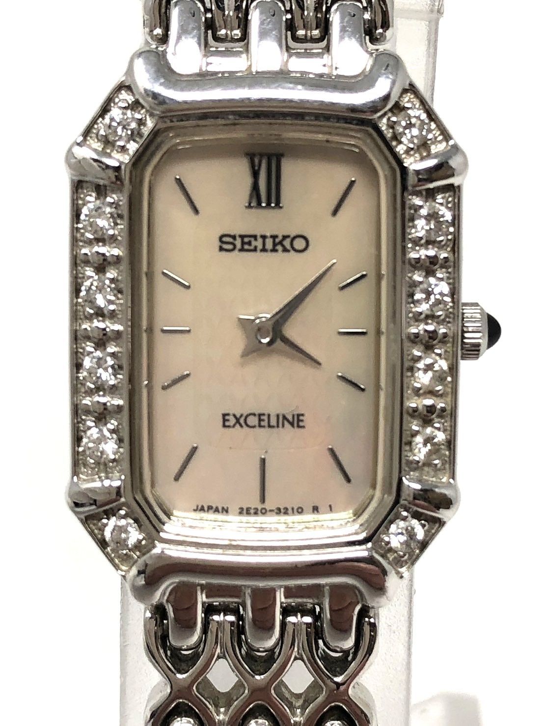 SEIKO Exeline 2 E 20-7460 Diamond Bezel Quartz セイコー エクセリーヌ 腕時計 ダイヤベゼル 19560