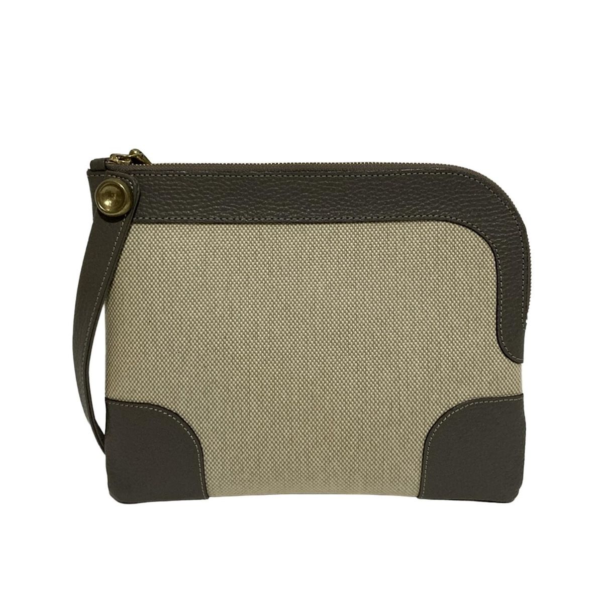 TOFF LOADSTONE トフアンドロードストーン クラッチバッグ アイボリー グレー レザー