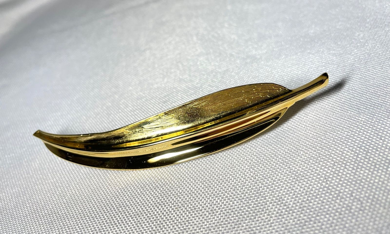 Christian Dior クリスチャンディオール フェザーデザイン ラージサイズ アンティークブローチ ゴールド ヴィンテージ 男女兼用