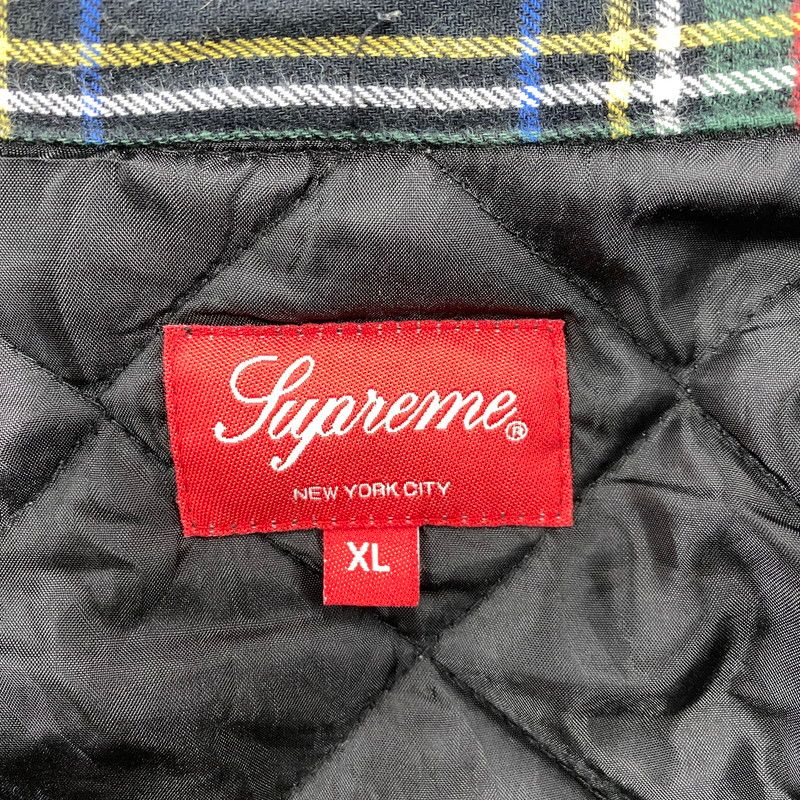 中古品】Supreme シュプリーム 21AW QUILTED PLAID FLANNEL SHIRT