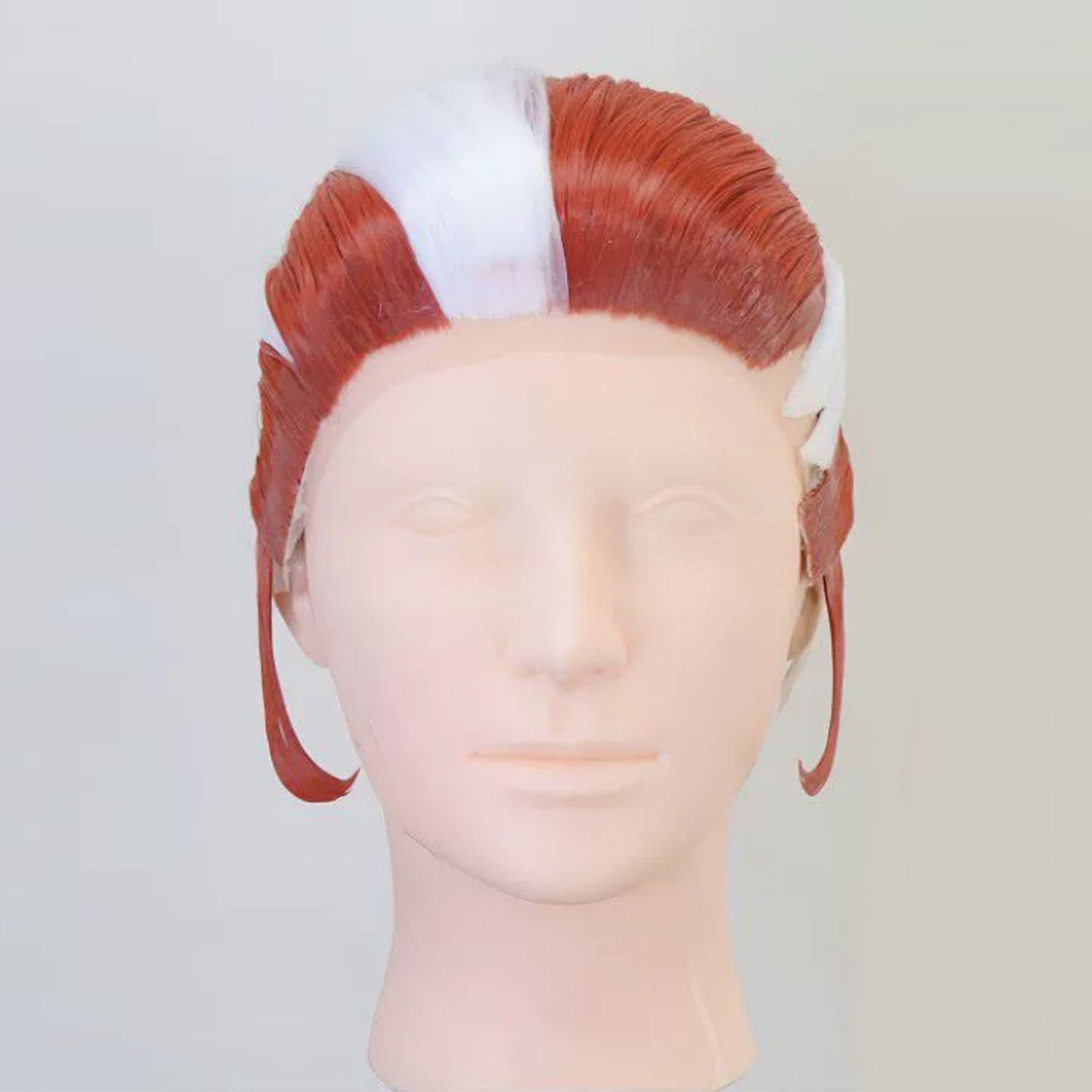 お取寄せ商品 納期ご相談下さい コスプレ耐熱ウィッグ オーダー キャラクター造形ウィッグ オレンジ ホワイト 結い上げ 前髪貼り付け ウィッグ ポケモンZA グリ 等