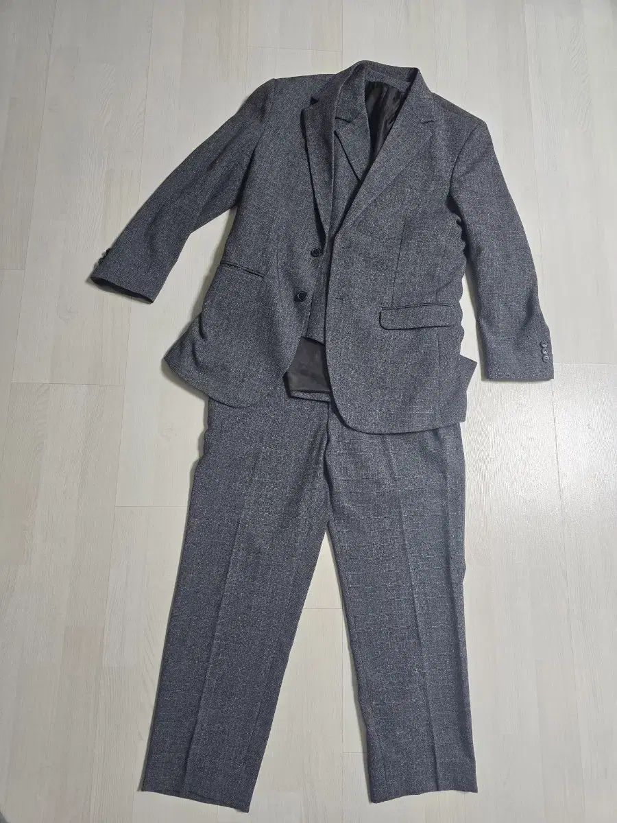 グレー メンズ スーツ セット スリーピース
