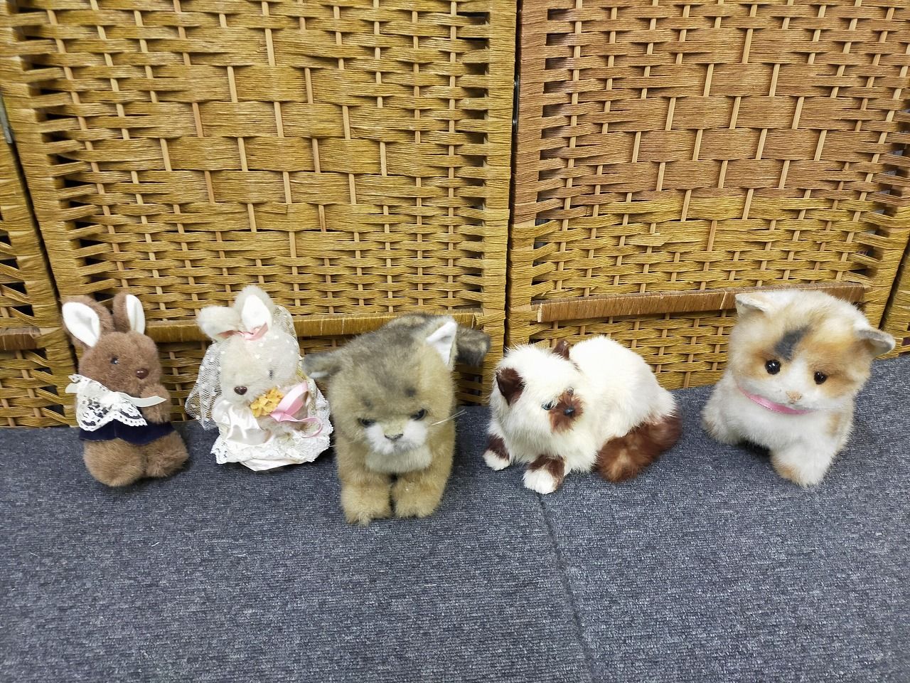 5体セット】KOIKEうさぎ ぬいぐるみ / レトロ猫置物 オルゴール付き