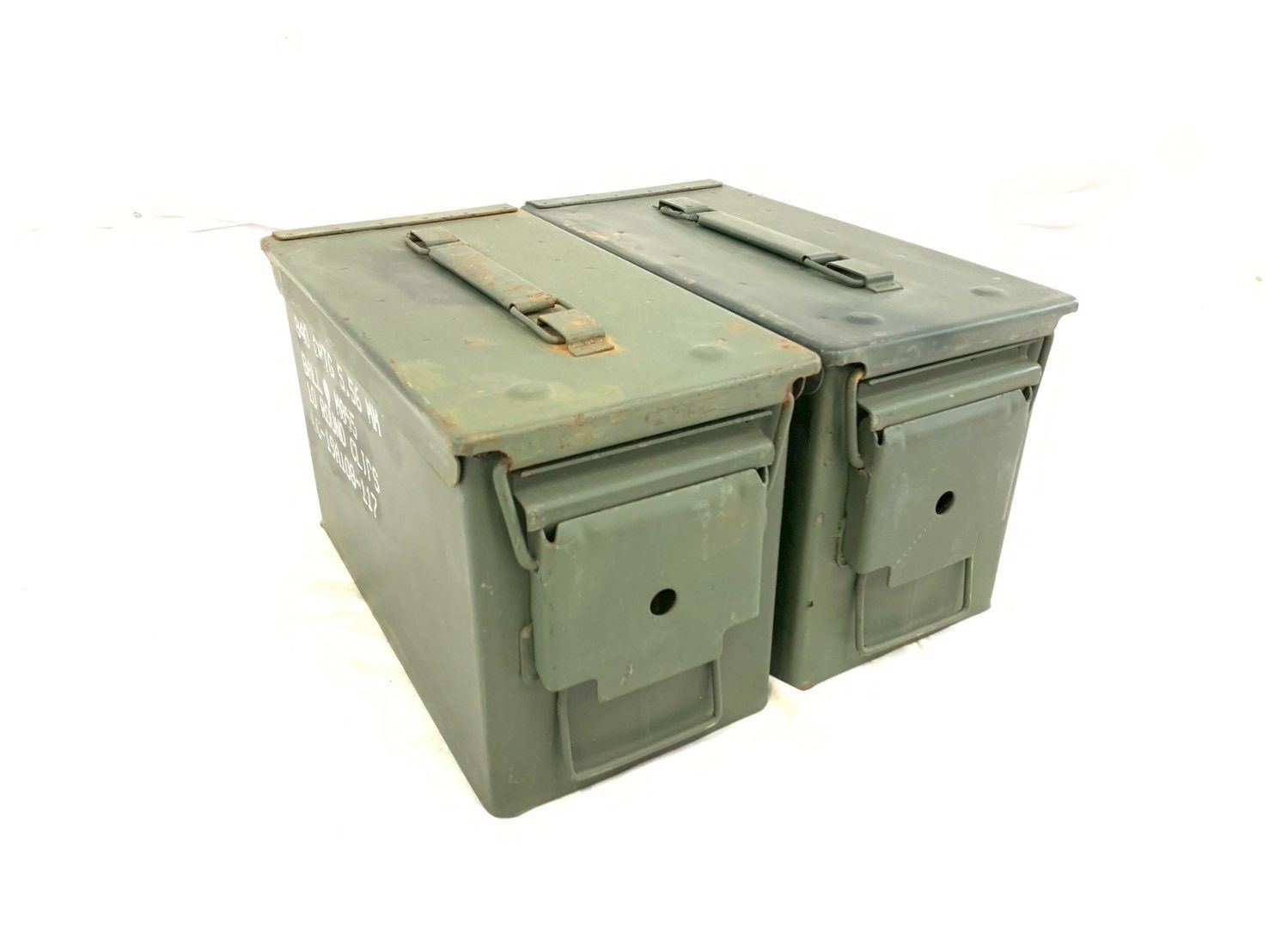 米軍放出品】アンモボックス アンモ缶 2個 ステンシル付き ミリタリー