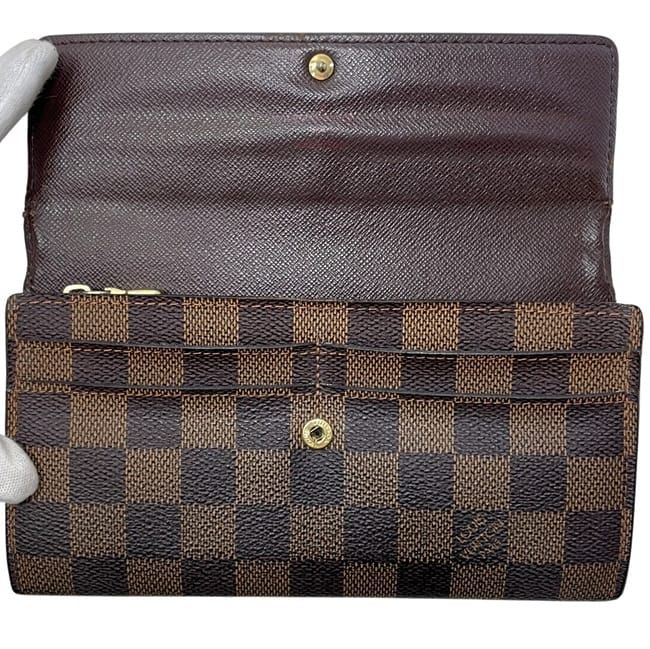 ルイ ヴィトン 二つ折り 長財布 ポルトフォイユ サラ ブラウン ダミエ