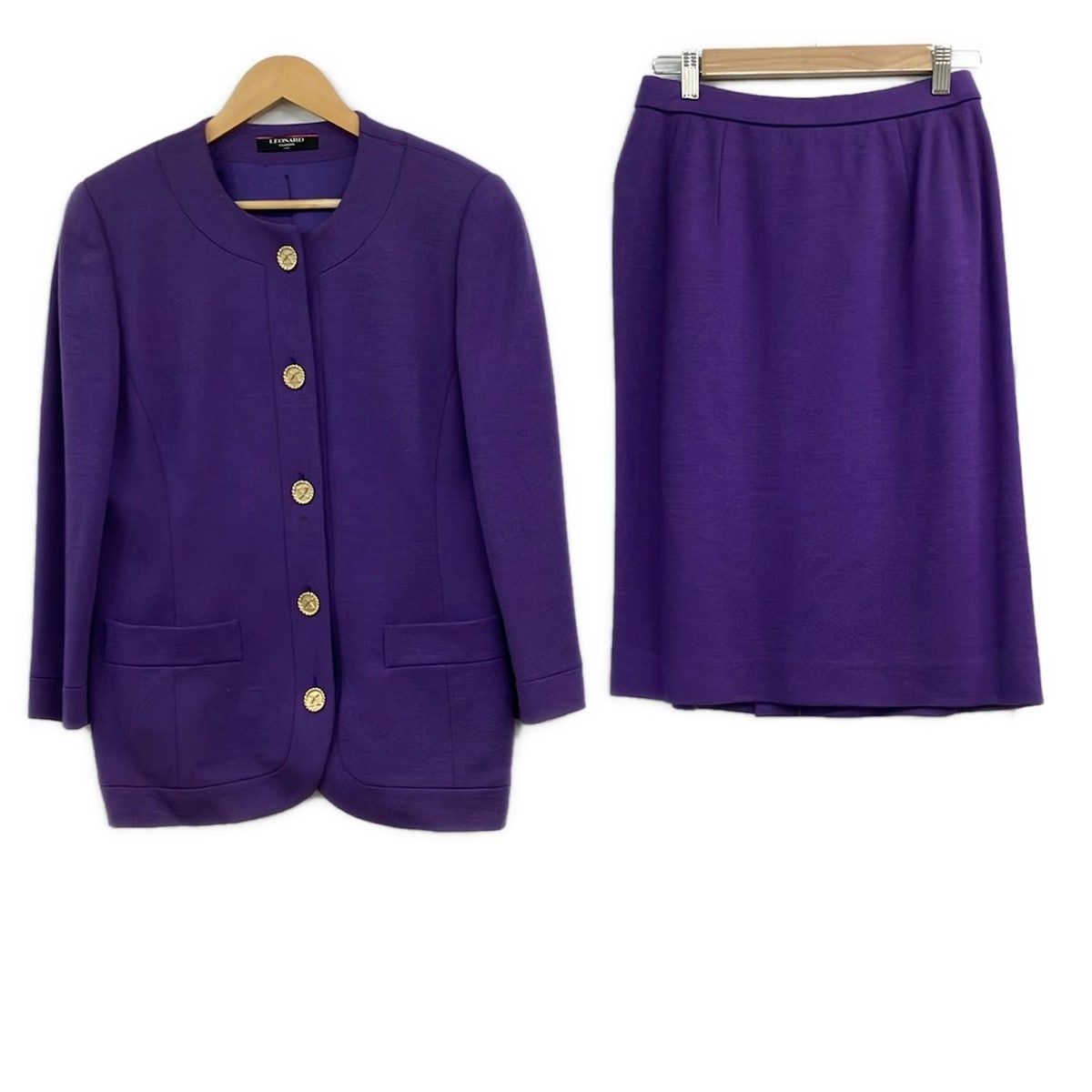 LEONARD レオナール スカートスーツ レディース - パープル