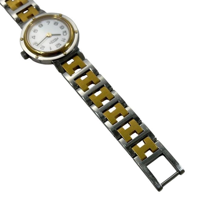 エルメス 腕時計 クリッパー ホワイト シルバー ゴールド 時計 美品