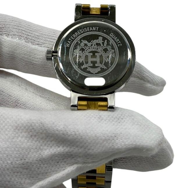 エルメス 腕時計 クリッパー ホワイト シルバー ゴールド 時計 美品
