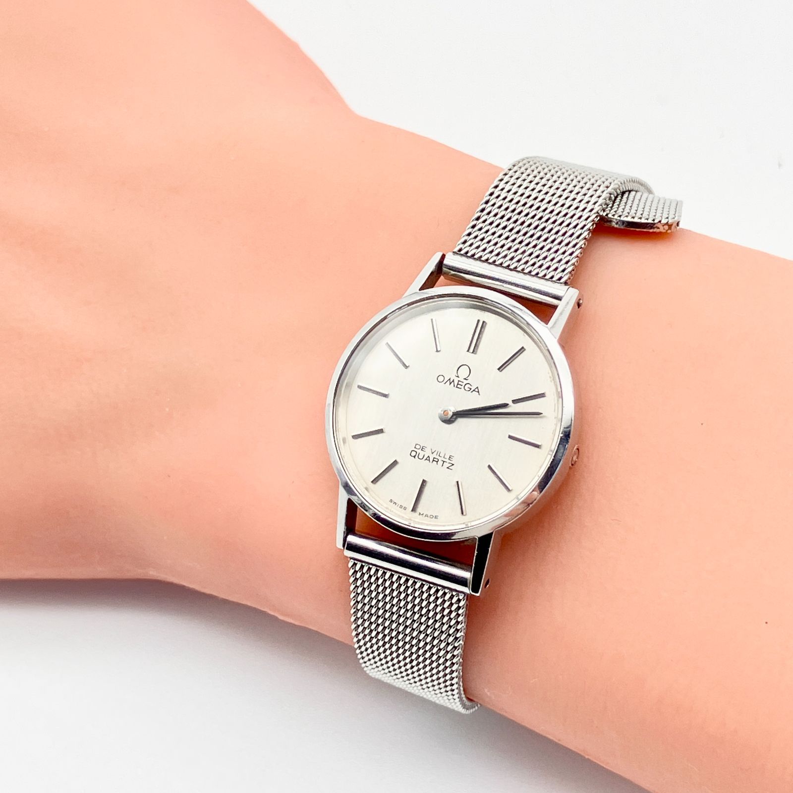 中古】オメガ OMEGA デビル プッシュ竜頭 クォーツ レディース 腕時計