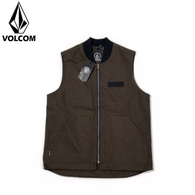 ボルコム ベスト US購入 スケート サーフ 刺繍 茶 250617 - メルカリ