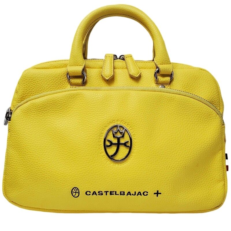 【美品】 カステルバジャック 2way ブリーフケース イエロー カード付き CASTEL BAJAC カステルバジャック ハロゲン イエロー PUレザー ミニ