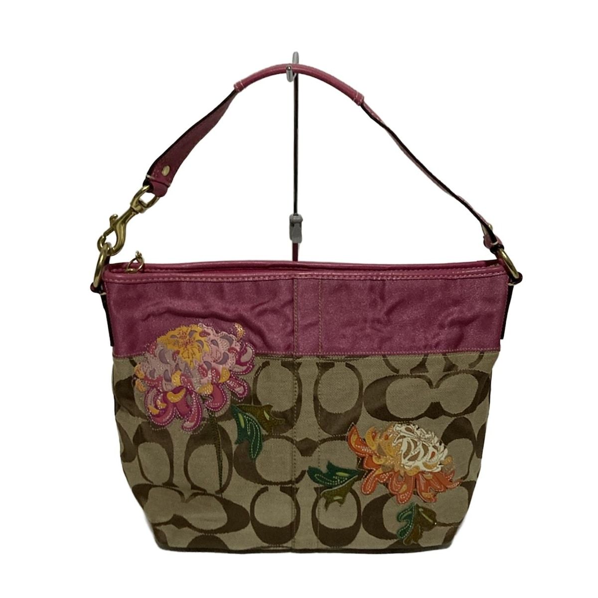 COACH(コーチ) トートバッグ シグネチャーストライプ フローラル 
