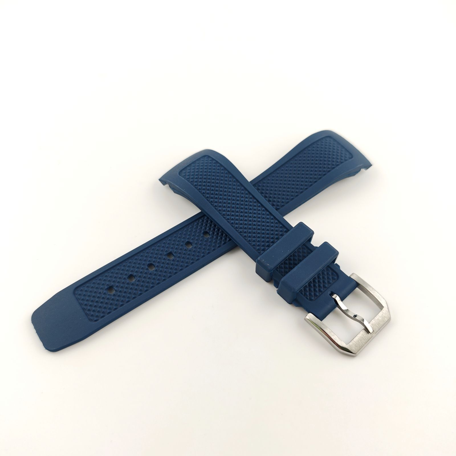 22mm 腕時計 シリコンラバーベルト ネイビーブルー 紺色 尾錠タイプ
