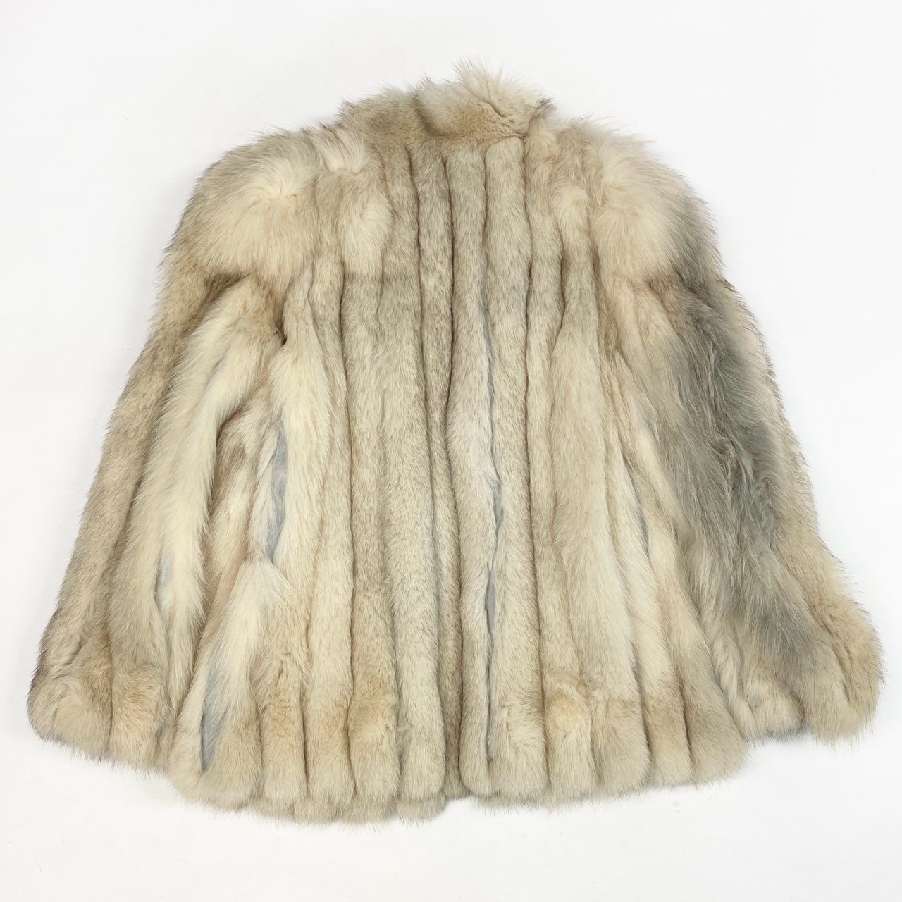 86L5 ブルーフォックス ファーコート サイズF ホワイト 本毛皮 FOX FUR