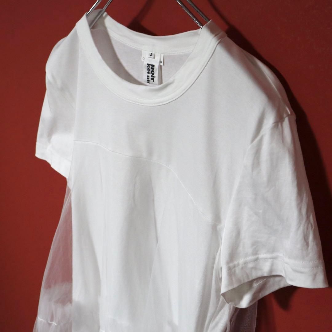 noir kei ninomiya コムデギャルソン　チュール付き Tシャツ 美品】noir kei ninomiya コムデギャルソン チュール切替T - メルカリ