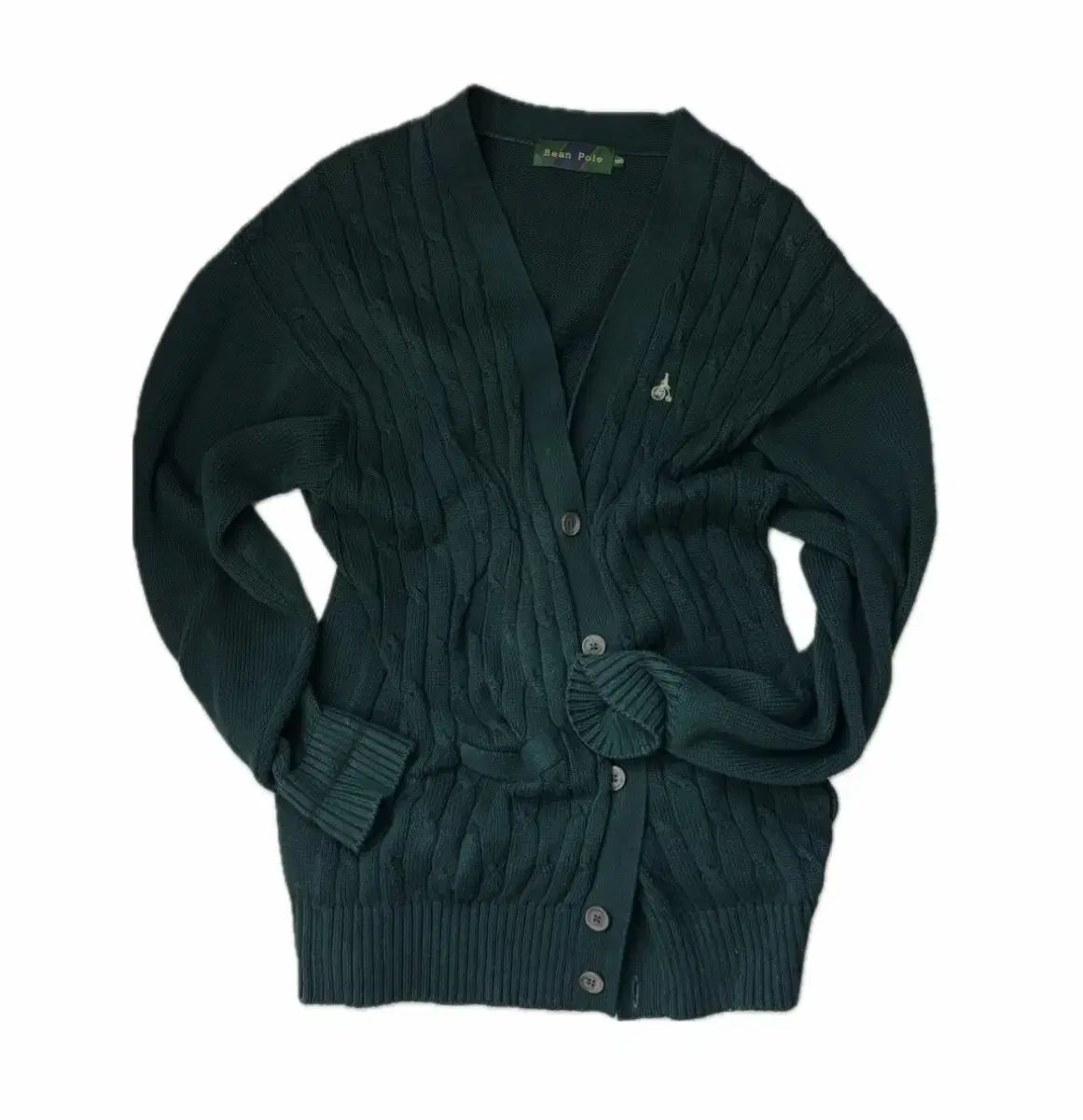 ビーンポール ウール ケーブル v カーディガン