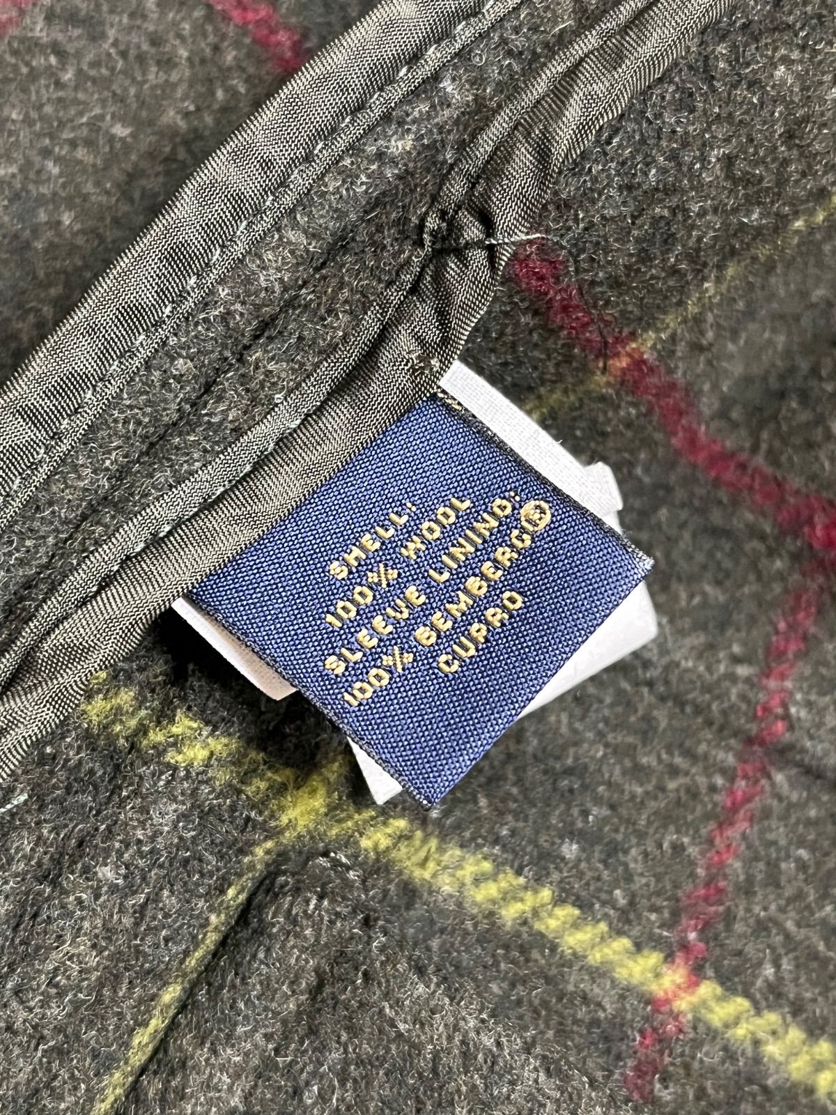 Brooks Brothers ウールダッフルコート メンズ カーキ 裏地チェック柄