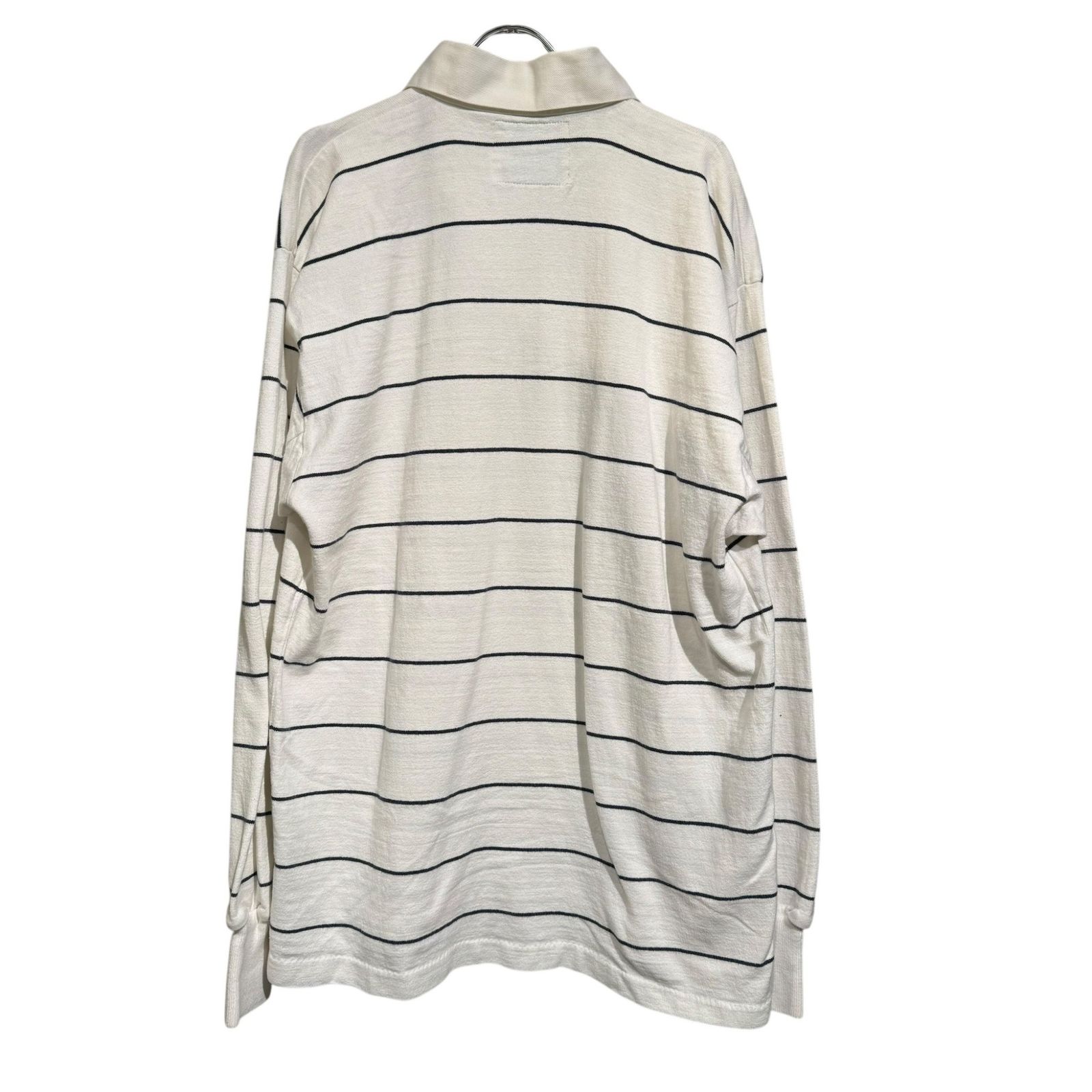 LANDS END ランズエンド ボーダーラガーシャツ メンズ ホワイト L