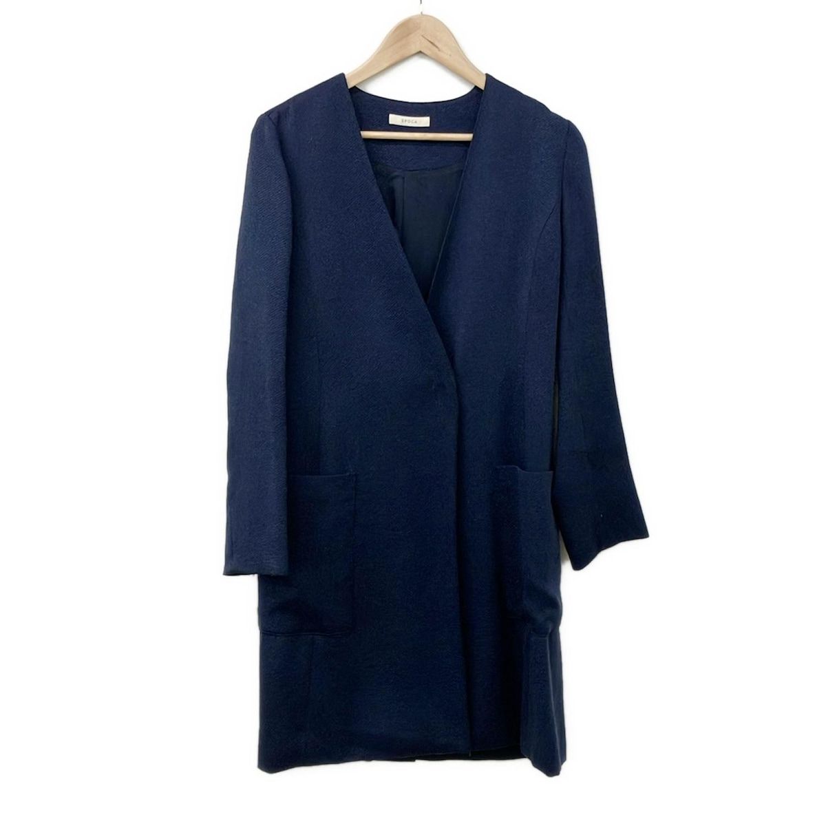 EPOCA コート 40 EPOCA(エポカ) コート サイズ40 M レディース美品 - ネイビー 長袖/秋