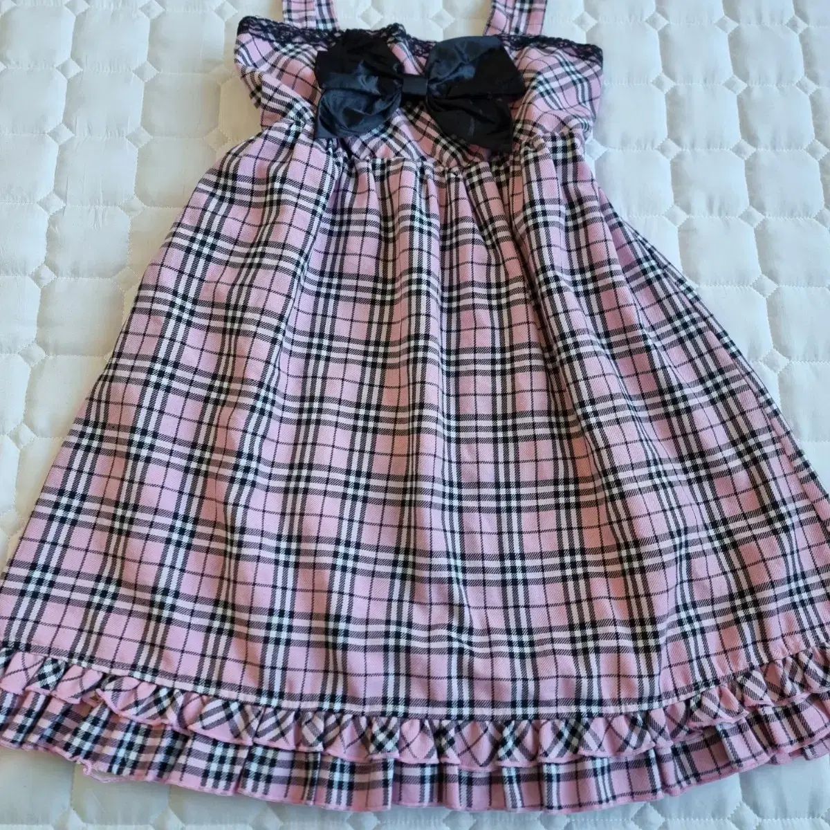 Tralala トラルララ いちごミルク チェック リボン ビスチェ