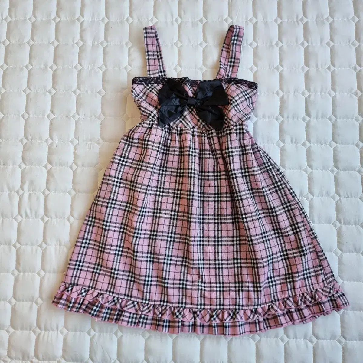 Tralala トラルララ いちごミルク チェック リボン ビスチェ