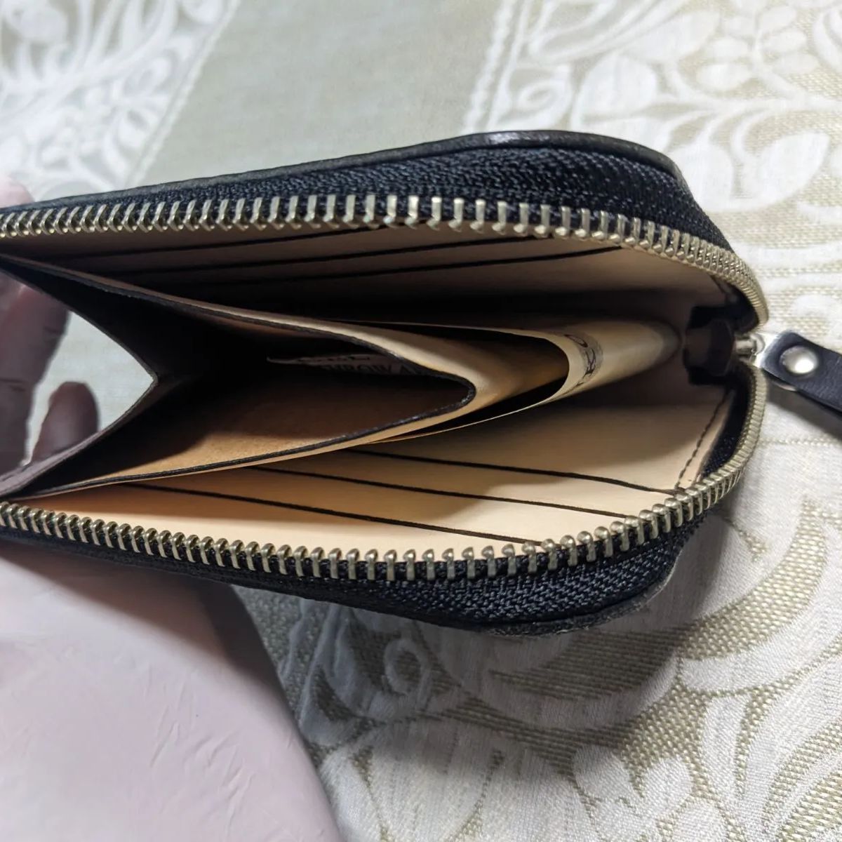 L字財布 オリジナル♢刻印 黒 本革 ハンドメイド ワイドパンツ その他 