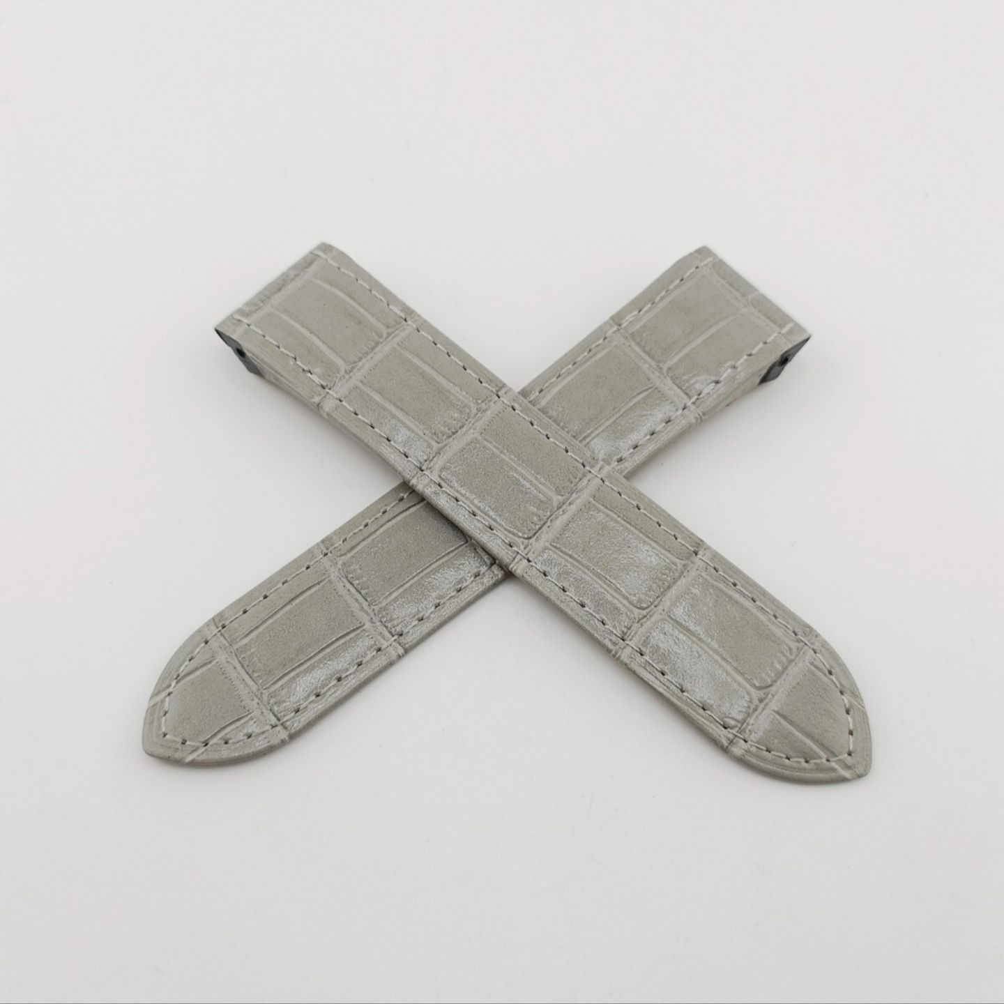 23 mm 腕時計 イタリアンカーフレザー 革 ベルト グレー 対応 カルティエ サントス100 LM Cartier